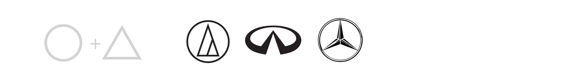logo research of mixed logos: audio technica, infinity, mercedes benz