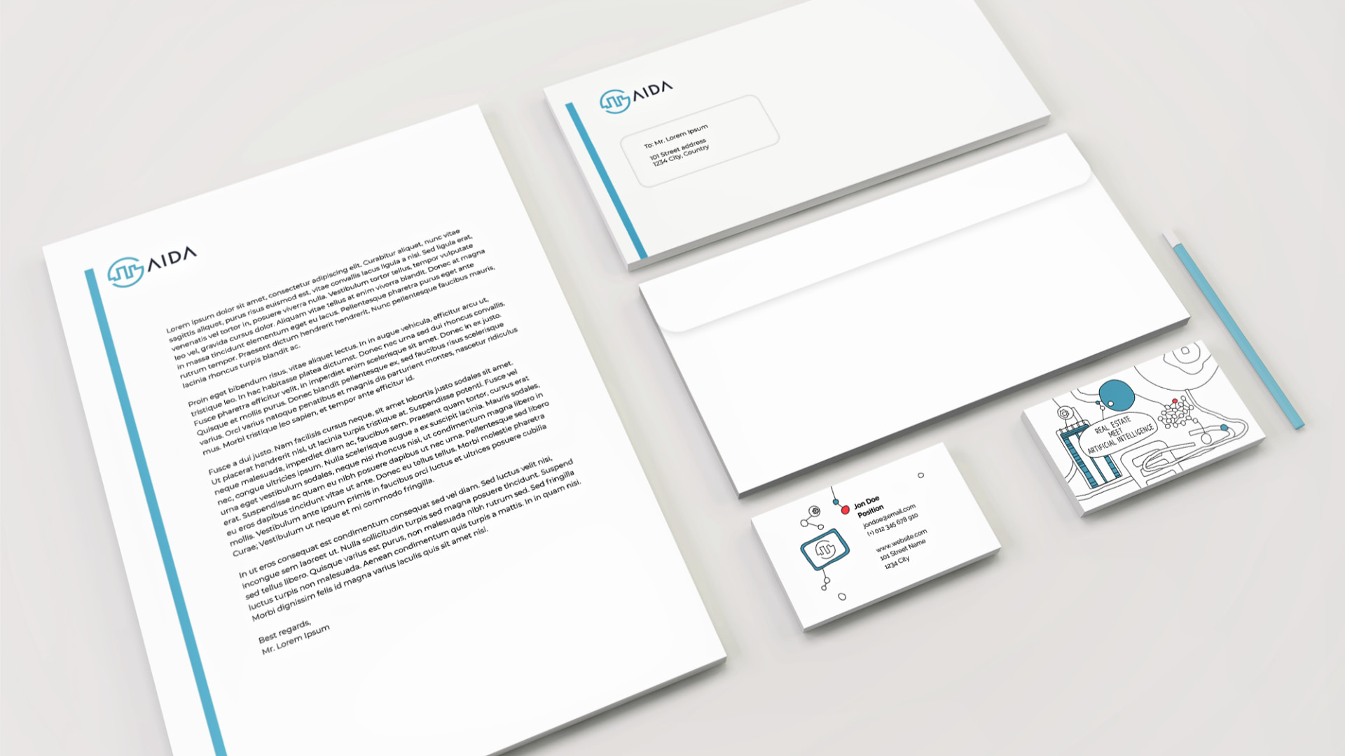 Gaida stationery mockup