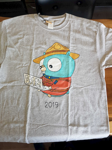 Photo of a Mountie Gopher t-shirt someone ordered from my redbubble store