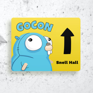 Gianiant gopher showing direction to snell hall