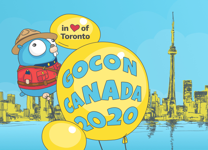 GoCon 2020 projects with Mountie Gopher and balloons